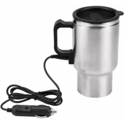 Electric Mug - 12V 450ml Stainless Steel + PP Premium Vacuum Insulated Travel Heated Mug
