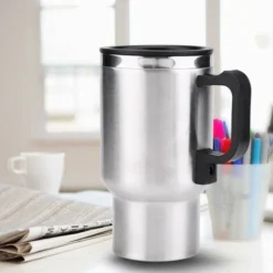 Electric Mug - 12V 450ml Stainless Steel + PP Premium Vacuum Insulated Travel Heated Mug -Kitchen Appliances Store 78699876 4