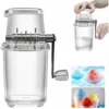 Manual Ice Crusher, Ice Crusher With Stainless Steel Blades, Portable Shaving Ice Maker, Easy To Use, Fast Crushing Ice Crusher For Cocktails And Smoothies