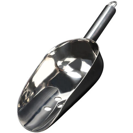 Ice Scoop/scoop For Crushed Ice And Ice Cubes, Perforated, Round, Stainless Steel, Silver 1 Ice Scoop/scoop For Crushed Ice And Ice Cubes, Perforated, Round, Stainless Steel, Silver