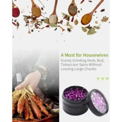 Spice Grinder 2.5 Inch Spice Grinder, Zinc Alloy Spice Grinder With 4pcs Pollen Mill Mill Screen For Dried Aromatic Spices -Kitchen Appliances Store 78704793 4