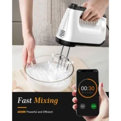 Electric Mixer, Electric Whisk With 6 Speeds, 2 Propeller Whisks And 2 Beater Hooks, Turbo Button, Eject Button, 400W Electric Kitchen Mixer For Eggs, Cream And Various Jams -Kitchen Appliances Store 78707533 3