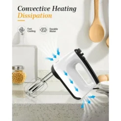 Electric Mixer, Electric Whisk With 6 Speeds, 2 Propeller Whisks And 2 Beater Hooks, Turbo Button, Eject Button, 400W Electric Kitchen Mixer For Eggs, Cream And Various Jams -Kitchen Appliances Store 78707533 4