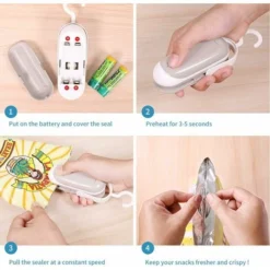 2PACK Mini Bag Sealer, Portable Heat Seal Vacuum Sealer, Plastic Sealer, 2 In 1 Heat Sealer And Cutter -Kitchen Appliances Store 78707674 3