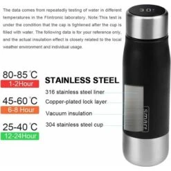 12 Oz Stainless Steel Thermos Smart Water Mug With LED Temperature Display 8 12 Oz Stainless Steel Thermos Smart Water Mug With LED Temperature Display -Kitchen Appliances Store 78707719 4