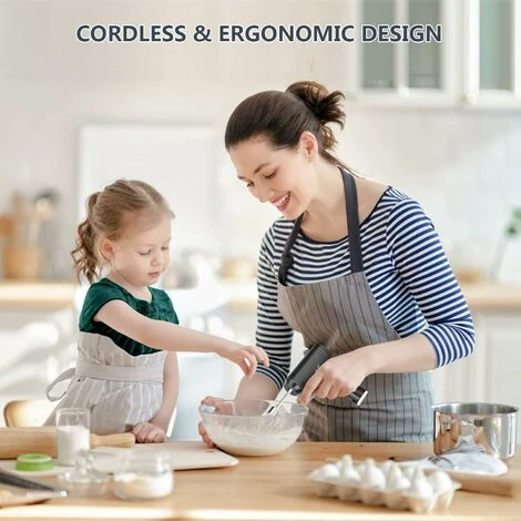 Cordless Electric Whisk Electric Whisk 3 Beaters 3 Adjustable Speeds 4 Cordless Electric Whisk Electric Whisk 3 Beaters 3 Adjustable Speeds - Image 4