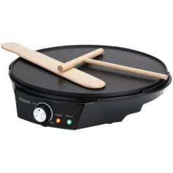Monzana Crêpes Maker Crepes Non-Stick Coating 1200W Stepless Temperature 30cm BPA Free LED Including Dough Distributor Spatula