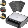 Monzana Sandwich Maker 3-in-1 Sandwich Toaster 3 Removable Sandwich Grill Waffle Plates 1000W Non-Stick Coating