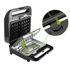 Monzana Sandwich Maker 3-in-1 Sandwich Toaster 3 Removable Sandwich Grill Waffle Plates 1000W Non-Stick Coating -Kitchen Appliances Store 79008182 5