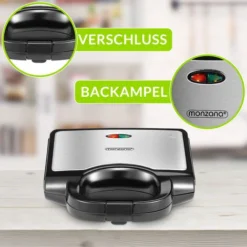 Monzana XXL Toasted Sandwich Maker 750W Non Stick Toastie Machine Toaster With Grill Light Overheating Protection 7 Monzana XXL Toasted Sandwich Maker 750W Non Stick Toastie Machine Toaster With Grill Light Overheating Protection -Kitchen Appliances Store 79008183 3