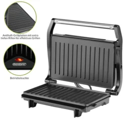Monzana Contact Grill Non-stick Coating BPA Free Cool-touch Handle Removable Drip Tray 750W Table Grill Sandwich Maker -Kitchen Appliances Store 79168125 5
