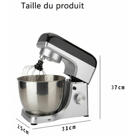 1000W Stand Mixer, 5L Metal Case 8 Speed Adjustable Stand Mixer With Baking Kit, Kitchen Mixer With Dough Hook, Blat Beater, Wire Whisk And Splash Guard (Silver) 2 1000W Stand Mixer, 5L Metal Case 8 Speed Adjustable Stand Mixer With Baking Kit, Kitchen Mixer With Dough Hook, Blat Beater, Wire Whisk And Splash Guard (Silver) - Image 2