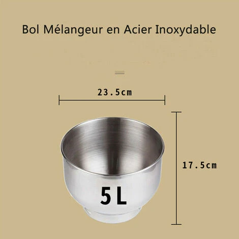 1000W Stand Mixer, 5L Metal Case 8 Speed Adjustable Stand Mixer With Baking Kit, Kitchen Mixer With Dough Hook, Blat Beater, Wire Whisk And Splash Guard (Silver) 3 1000W Stand Mixer, 5L Metal Case 8 Speed Adjustable Stand Mixer With Baking Kit, Kitchen Mixer With Dough Hook, Blat Beater, Wire Whisk And Splash Guard (Silver) - Image 3