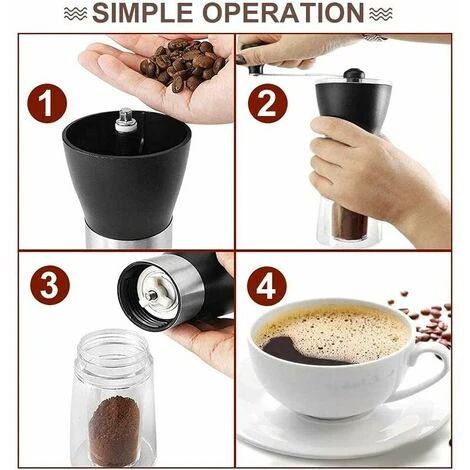 Manual Coffee Grinder, Adjustable Portable Coffee Grinder With Stainless Steel Compact Size Perfect For Travel/Camping/Office 4 Manual Coffee Grinder, Adjustable Portable Coffee Grinder With Stainless Steel Compact Size Perfect For Travel/Camping/Office - Image 4