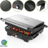 Monzana XXL Contact Grill 2200W 180° Opening Non-Stick Stainless Steel BPA Free Table Health Grill Panini Sandwich Maker