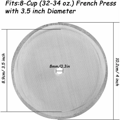 Pack French Coffee Maker Replacement Filters 4 Stainless Steel Mesh Replacement For 1000ml / 963.9g / 8 Cup French Coffee Maker 4 Pack French Coffee Maker Replacement Filters 4 Stainless Steel Mesh Replacement For 1000ml / 963.9g / 8 Cup French Coffee Maker - Image 4