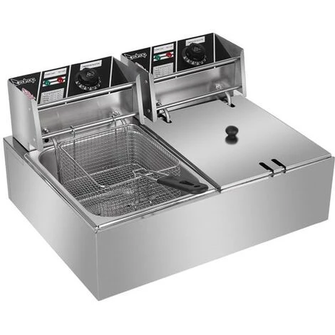 EH82 2500W 220-240V 12.7QT/12L Stainless Steel Double Cylinder Electric Fryer UK Plug 3 EH82 2500W 220-240V 12.7QT/12L Stainless Steel Double Cylinder Electric Fryer UK Plug - Image 3