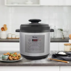 1000W Electric Pressure Cooker Push-button Stainless Steel 13 In 1 Cooking Mode,6QT Stainless Steel Color