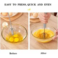 Automatic Rotating Stirrer Manual Beaters And Stainless Steel Whisks Stainless Steel Semi-automatic Hand Egg Beater Milk Frother Non-Electric Mixer(12 Inch) READCLY 9 Automatic Rotating Stirrer Manual Beaters And Stainless Steel Whisks Stainless Steel Semi-automatic Hand Egg Beater Milk Frother Non-Electric Mixer(12 Inch) READCLY -Kitchen Appliances Store 80962911 5