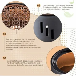 Ceramic Teapot Warmer Candle Warmer Stand Tea With Metal Rack Tea Stove Milk Warmer For Home Coffee Milk Tea (without Candle) READCLY -Kitchen Appliances Store 80962936 3