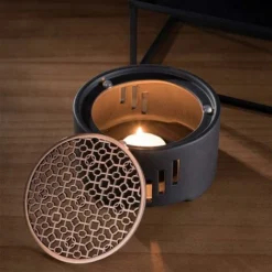 Ceramic Teapot Warmer Candle Warmer Stand Tea With Metal Rack Tea Stove Milk Warmer For Home Coffee Milk Tea (without Candle) READCLY -Kitchen Appliances Store 80962936 4