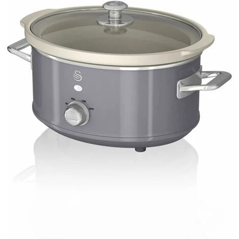 Swan 3.5L Slow Cooker Retro Grey 1 Swan 3.5L Slow Cooker Retro Grey
