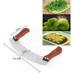 Pizza Cutter Large, Pizza Chopping Knife Made Of Stainless Steel 35cm With Wooden Handle -Kitchen Appliances Store 81448930 5