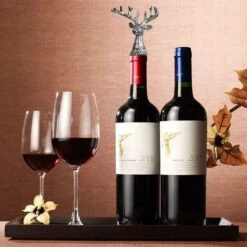 2 Piece Wine Stopper Funny Deer Head Shaped Wine Stopper Horse Shape Silicone Wine Canner, Silver -Kitchen Appliances Store 81449693 3