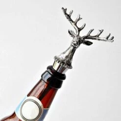 2 Piece Wine Stopper Funny Deer Head Shaped Wine Stopper Horse Shape Silicone Wine Canner, Silver -Kitchen Appliances Store 81449693 5
