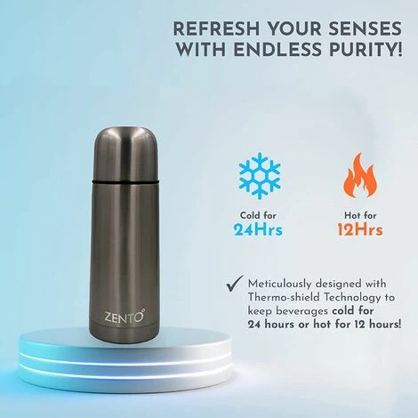 Zento Stainless Steel Bullet Vacuum Drink Flask 350ml Thermo-Shield Technology 2 Zento Stainless Steel Bullet Vacuum Drink Flask 350ml Thermo-Shield Technology - Image 2