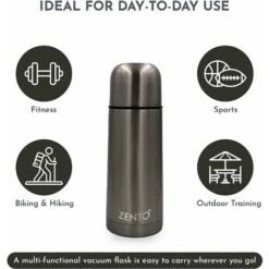 Zento Stainless Steel Bullet Vacuum Drink Flask 350ml Thermo-Shield Technology 7 Zento Stainless Steel Bullet Vacuum Drink Flask 350ml Thermo-Shield Technology -Kitchen Appliances Store 82140701 3
