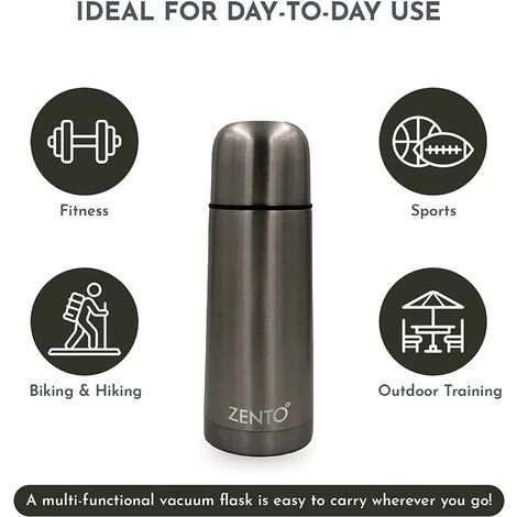 Zento Stainless Steel Bullet Vacuum Drink Flask 350ml Thermo-Shield Technology 3 Zento Stainless Steel Bullet Vacuum Drink Flask 350ml Thermo-Shield Technology - Image 3