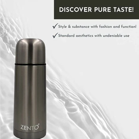 Zento Stainless Steel Bullet Vacuum Drink Flask 350ml Thermo-Shield Technology 4 Zento Stainless Steel Bullet Vacuum Drink Flask 350ml Thermo-Shield Technology - Image 4