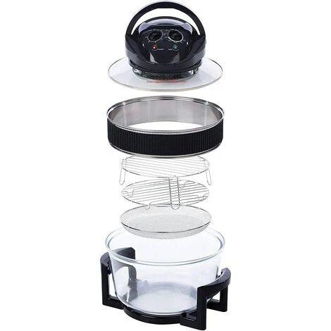 Schallen 17L 2 In 1 Deluxe Black & Glass Air Fryer Deep Fat Free Frying Healthy Halogen Cooker + Accessories Included 4 Schallen 17L 2 In 1 Deluxe Black & Glass Air Fryer Deep Fat Free Frying Healthy Halogen Cooker + Accessories Included - Image 4