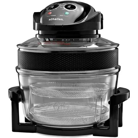 Schallen 17L 2 In 1 Deluxe Black & Glass Air Fryer Deep Fat Free Frying Healthy Halogen Cooker + Accessories Included 5 Schallen 17L 2 In 1 Deluxe Black & Glass Air Fryer Deep Fat Free Frying Healthy Halogen Cooker + Accessories Included - Image 5