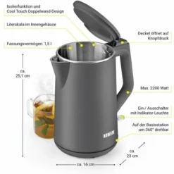 N8WERK Kettle, 1.5L -Kitchen Appliances Store 82678004 3