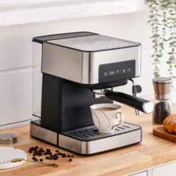 Livingandhome Silver Home Espresso Coffee Maker