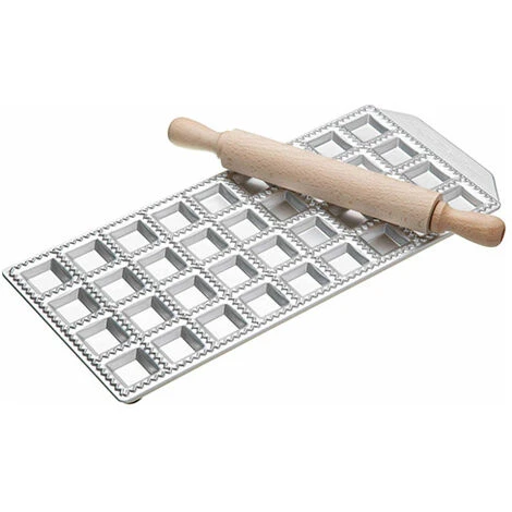 Imperia Thirty-Six Hole Ravioli Tray And Rolling Pin 1 Imperia Thirty-Six Hole Ravioli Tray And Rolling Pin