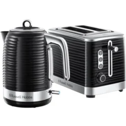 Russell Hobbs Inspire Kettle & 2 Slice Toaster Set Black