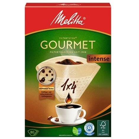 Melitta Gourmet Intense Coffee Filters 1x4 Pack Of 80 1 Melitta Gourmet Intense Coffee Filters 1x4 Pack Of 80