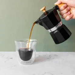 La Cafetiere Espresso Maker 3 Cup Black Wood Effect Handle -Kitchen Appliances Store 83670265 3