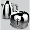 The Funky Appliance Company 1.7 Litre Kettle And 4 Slice Toaster Set Chrome