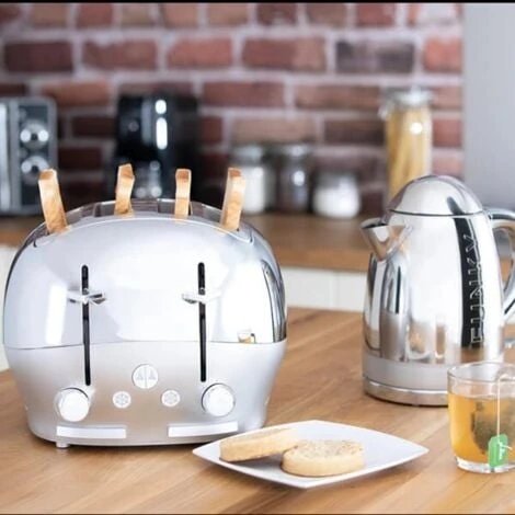 The Funky Appliance Company 1.7 Litre Kettle And 4 Slice Toaster Set Chrome 5 The Funky Appliance Company 1.7 Litre Kettle And 4 Slice Toaster Set Chrome - Image 5