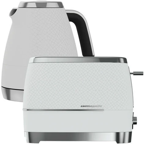 Beko Off White & Chrome Cosmopolis Dome Kettle & 2 Slice Toaster Set 1 Beko Off White & Chrome Cosmopolis Dome Kettle & 2 Slice Toaster Set