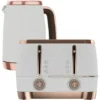Beko Off White & Rose Gold Cosmopolis 1.7L Kettle & 4 Slice Toaster Set