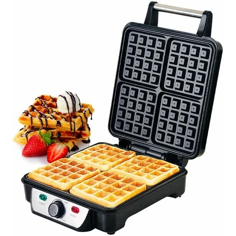Waffle Maker Iron 4 Slice Non-Stick Electric Belgian Waffle Machine 1000W Geepas 1 Waffle Maker Iron 4 Slice Non-Stick Electric Belgian Waffle Machine 1000W Geepas