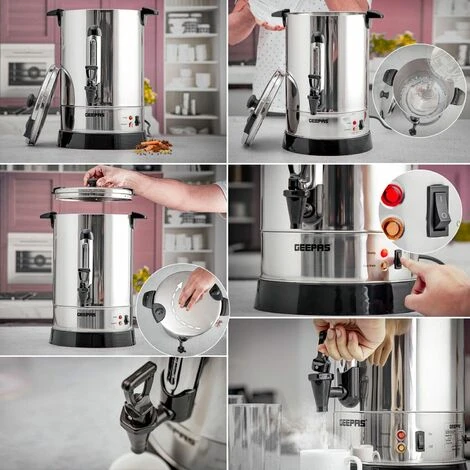 10 L Commercial Catering Kitchen Hot Water Boiler Tea Urn 1650W Boiler Geepas 3 10 L Commercial Catering Kitchen Hot Water Boiler Tea Urn 1650W Boiler Geepas - Image 3