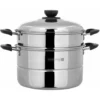 Steamer Pot With Lid 3-Tier Induction-Safe Stainless Steel 7.3L Multi Food Cook