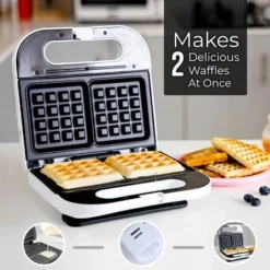 Electric Waffle Iron Maker Belgian Non-Stick 2 Slice Deep Plates 700W Geepas 7 Electric Waffle Iron Maker Belgian Non-Stick 2 Slice Deep Plates 700W Geepas -Kitchen Appliances Store 83743725 3