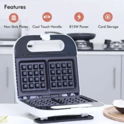 Electric Waffle Iron Maker Belgian Non-Stick 2 Slice Deep Plates 700W Geepas 8 Electric Waffle Iron Maker Belgian Non-Stick 2 Slice Deep Plates 700W Geepas -Kitchen Appliances Store 83743725 4